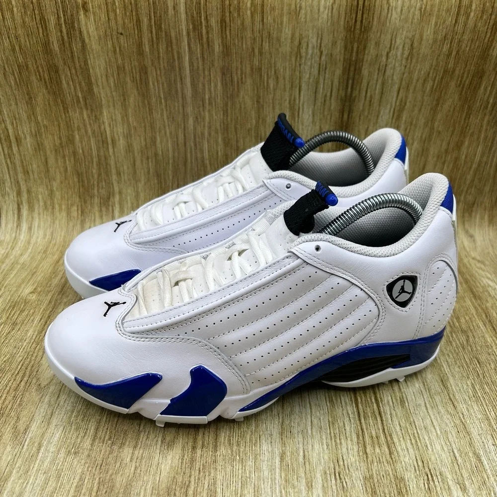 Nike Air Jordan 14 Retro Golf Men's Size 8.5 White Hyper Royal Spiked HJ7710-101